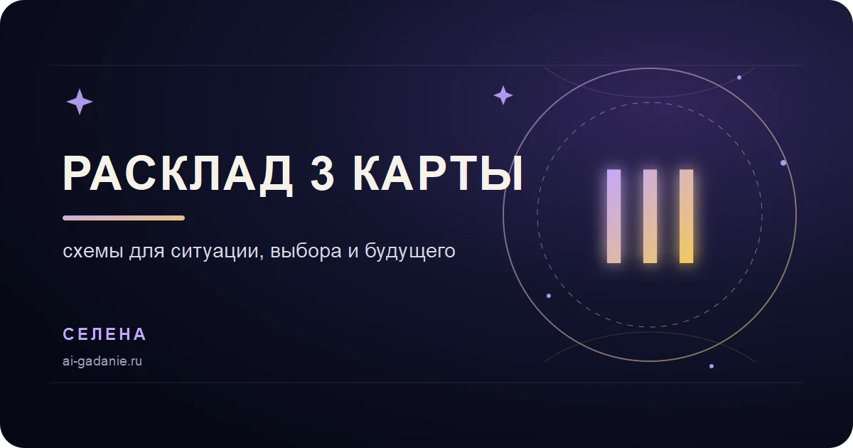 Три карты Таро в ряд для расклада на ситуацию, выбор и будущее